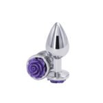 Rear Assets Rose Medium Anal Plug – Purple - Image 2