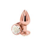 Rear Assets Rose Anal Plug Medium Aluminum White - Image 2
