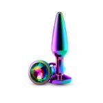 Rear Assets Tapered Medium Anal Plug – Rainbow Multicolor - Image 3