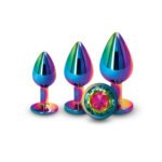 Rear Assets Trainer Kit 3-Piece Aluminum Anal Plug Set – Rainbow - Image 4