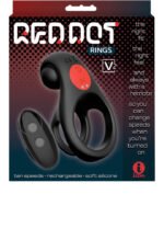 Red Dot Vibrating Cock Ring V2 with Remote – Black/Red