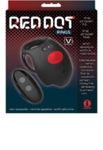 Red Dot Vibrating Cock Ring V3 With Remote - Black/red