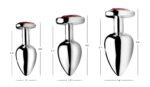 Red Heart Gem Anal Plug Set – Three Graduated Sizes, Aluminum Alloy, Silver - Image 2