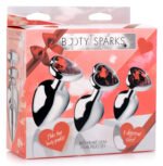Red Heart Gem Anal Plug Set – Three Graduated Sizes, Aluminum Alloy, Silver - Image 5