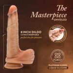 Renaissance - Davinci - 8 Inch Sliding Foreskin Dildo With Squeezable Balls - Tan - Image 4