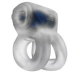 Revhammer Clear Ice Vibrating Cock Ring with Shaft Ring – Clear - Image 2