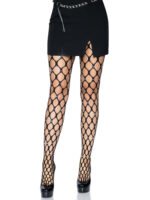 Rhinestone Pothole Net Tights - One Size - Black - Image 3