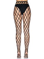 Rhinestone Pothole Net Tights - One Size - Black - Image 5