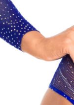 Rhinestone Snap Crotch Bodysuit - One Size - Royal Blue - Image 2