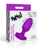 Bang! Ribbed Vibrating Silicone Anal Plug – Purple