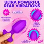 Bang! Ribbed Vibrating Silicone Anal Plug – Purple - Image 4