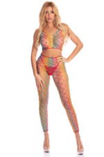 Roy G. Biv 2 Pc Bodystocking - One Size - Rainbow - Image 2