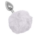 Running Wild Bunny Tail Anal Plug with Synthetic Fur Tail – White - Image 5