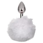 Running Wild Bunny Tail Anal Plug with Synthetic Fur Tail – White - Image 6