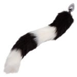 Running Wild Tail Anal Plug with Synthetic Fur Tail – Black/White - Image 5