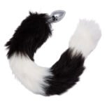 Running Wild Tail Anal Plug with Synthetic Fur Tail – Black/White - Image 6