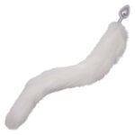 Running Wild Tail Anal Plug with Synthetic Fur Tail – White - Image 5