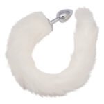 Running Wild Tail Anal Plug with Synthetic Fur Tail – White - Image 6