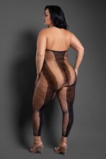 Make Your Move Footless Open Crotch Bodystocking - Queen - Black - Image 3