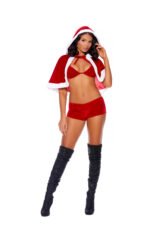 Santa's Naughty Helper 3-Piece Costume Set – Red, Medium - Image 2