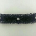 Satin Leg Garter - One Size - Black With Black Lace