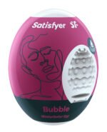 Satisfyer Masturbator Egg Bubble Violet TPE Stroker - Image 3
