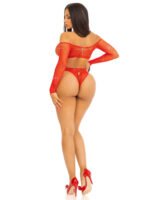 Say My Name Rhinestone Crotchless Teddy - One Size - Red - Image 3