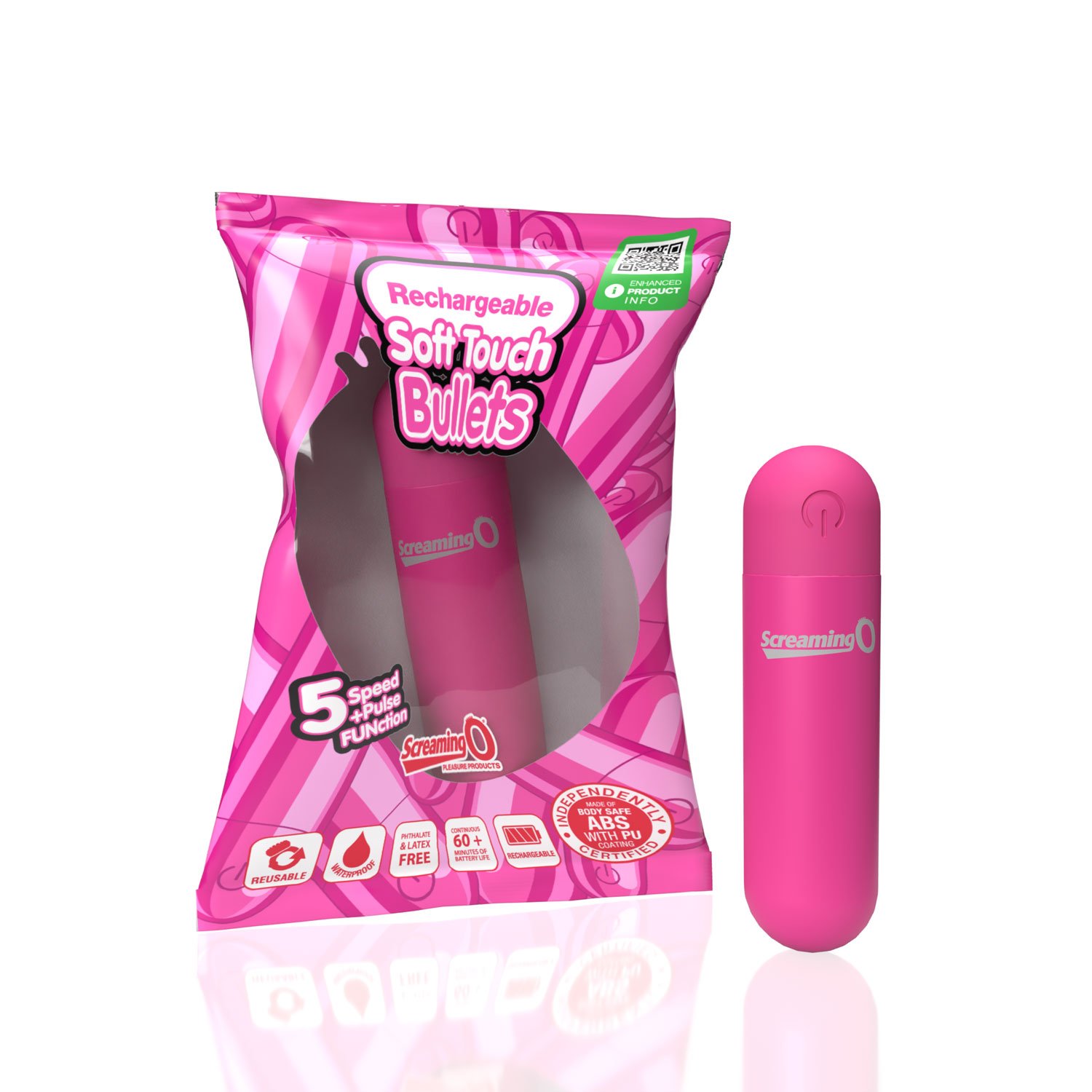 screaming-o-soft-touch-rechargeable-bullet-pink Screaming O Soft Touch Rechargeable Bullet - Pink - Image 1