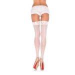 Sheer Stockings With Backseam - One Size - White