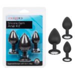 Silicone Gem Anal Plug Kit – 3-Piece Graduated Set – Black - Image 3