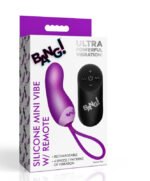 Silicone Mini Vibe With Remote – Purple Rechargeable Vibrating Bullet