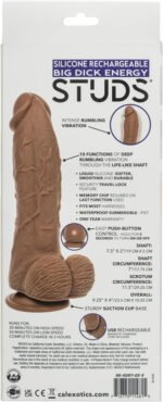 Silicone Rechargeable Big Dick Energy Studs - Brown - Image 2
