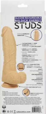 Silicone Rechargeable Big Dick Energy Studs - Ivory - Image 2