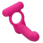 Silicone Rechargeable Double Diver Vibrating Cock Ring – Pink - Image 7