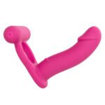 Silicone Rechargeable Double Diver Vibrating Cock Ring – Pink - Image 8