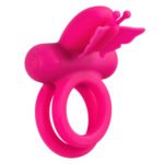 Silicone Rechargeable Dual Butterfly Ring - Pink - Image 11