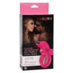 Silicone Rechargeable Dual Butterfly Ring - Pink - Image 5