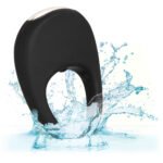 Silicone Rechargeable Pleasure Ring - Black - Black - Image 6