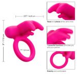 Silicone Rechargeable Triple Clit Flicker Vibrating Cock Ring – Pink - Image 5