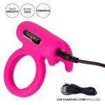 Silicone Rechargeable Triple Clit Flicker Vibrating Cock Ring – Pink - Image 6