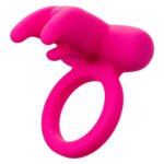 Silicone Rechargeable Triple Clit Flicker Vibrating Cock Ring – Pink - Image 7