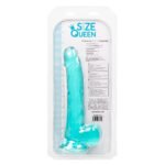 Size Queen 8 Inch Dildo with Suction Cup Base – Blue - Image 3