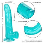 Size Queen 8 Inch Dildo with Suction Cup Base – Blue - Image 9