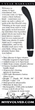 Skinny G Rechargeable G-Spot Vibrator – Black