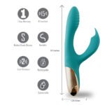 Maia Novelties Skyler Silicone Bendable Rabbit Vibrator – Green - Image 4