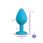 Gemma Clear Iridescent Gem Teal Silicone Plug - M - Image 12