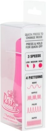 Soft Rain Power Bullet 3 Inch Breeze Coated 7 Function - Pink - Image 3