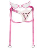 Solyra Good Angel Strap-On Harness – White Vegan Leather with Pink Accents - Image 2