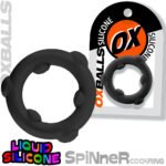 Oxballs Spinner Single Silicone Cock Ring – Black - Image 2
