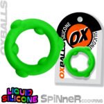 Oxballs Spinner Single Silicone Cock Ring – Green - Image 2